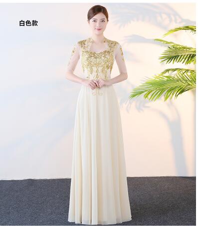 女士合唱服裝白色禮服